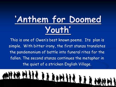 ‘Anthem for Doomed Youth’