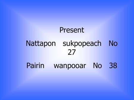 Present Nattapon sukpopeach No 27 Pairin wanpooar No 38.