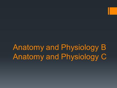 Anatomy and Physiology B Anatomy and Physiology C.