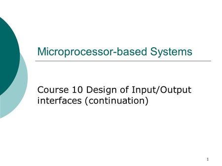 Microprocessor-based Systems