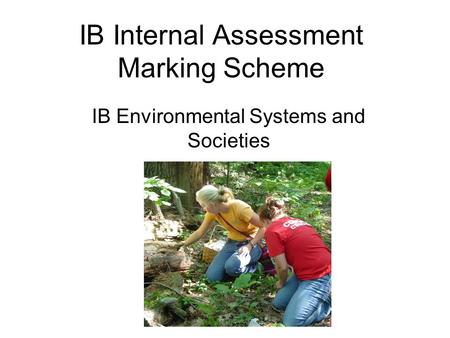 IB Internal Assessment Marking Scheme