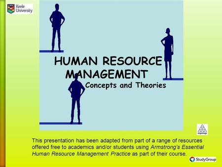 HUMAN RESOURCE MANAGEMENT Concepts and Theories