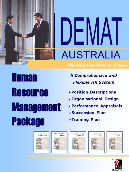 TRAINING PLAN SUCCESSION PLAN PERFORMANCE APPRAISAL ORGANISATIONAL DESIGN POSITION DESCRIPTION  Position Descriptions  Organisational Design  Performance.