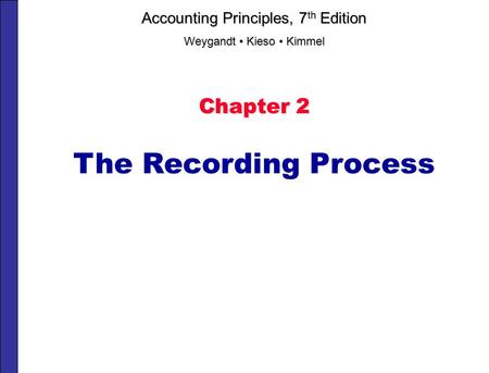 The Recording Process Chapter 2 Accounting Principles, 7th Edition