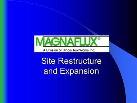 Site Restructure and Expansion. Background Magnaflux is a leading worldwide supplier of equipment and chemicals used in nondestructive testing The magnaflux.com.