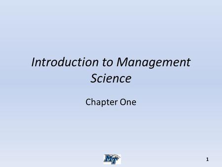 Introduction to Management Science