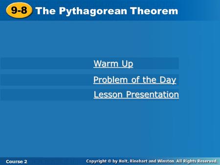 The Pythagorean Theorem