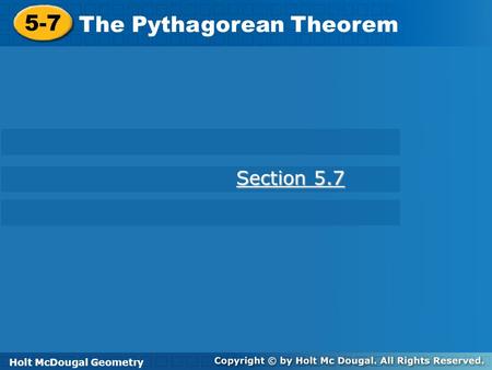 The Pythagorean Theorem