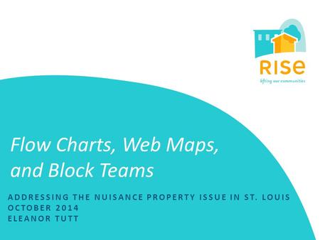 Flow Charts, Web Maps, and Block Teams ADDRESSING THE NUISANCE PROPERTY ISSUE IN ST. LOUIS OCTOBER 2014 ELEANOR TUTT.