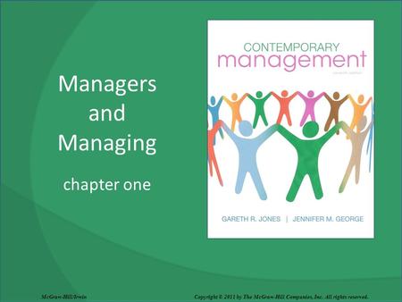 Managers and Managing chapter one McGraw-Hill/Irwin