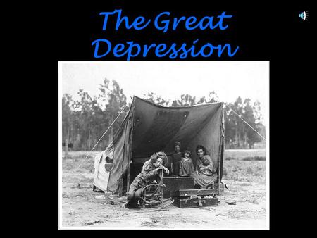 The Great Depression The Great Depression Black Tuesday & the Great Crash bull market – rising stock prices (way too fast)  plummeted to bear market.