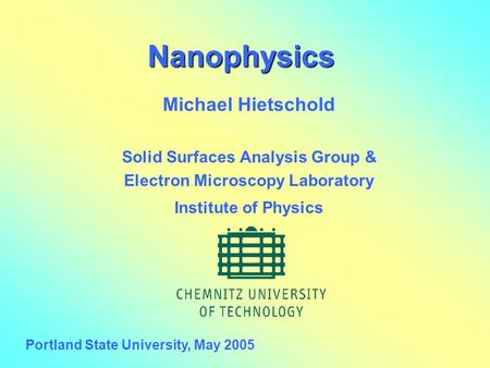 Solid Surfaces Analysis Group & Electron Microscopy Laboratory