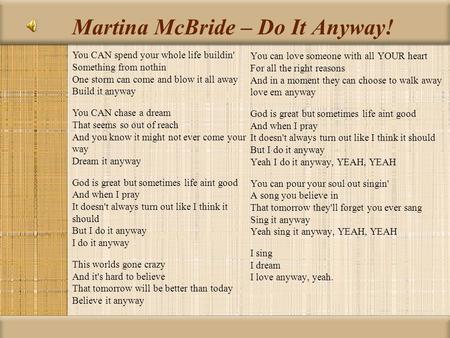 Martina McBride – Do It Anyway!