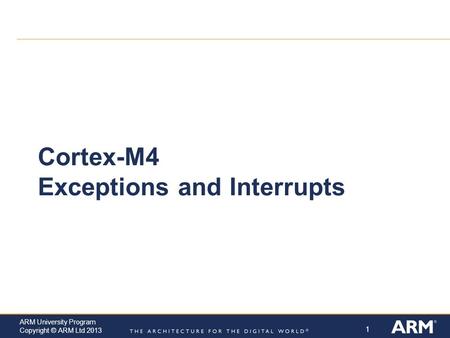 Cortex-M4 Exceptions and Interrupts