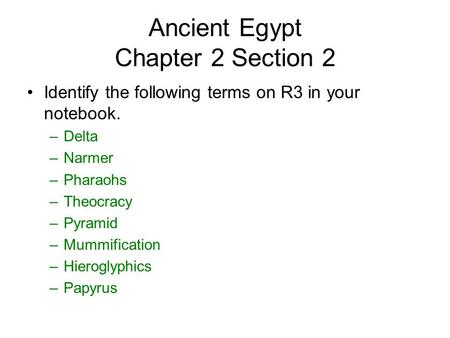 Ancient Egypt Chapter 2 Section 2