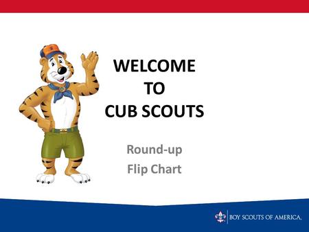 WELCOME TO CUB SCOUTS Round-up Flip Chart. What is Cub Scouting? FAMILY PROGRAM BOYS: Ages 7-10 and Grades 1-5.