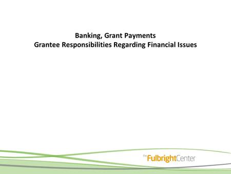 Banking, Grant Payments Grantee Responsibilities Regarding Financial Issues.