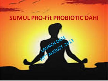 SUMUL PRO-Fit PROBIOTIC DAHI LAUNCH DATE 19 TH AUGUST,2013.