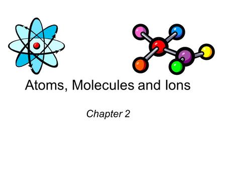 Atoms, Molecules and Ions Chapter 2. Dalton’s Atomic Theory (1808) 1. Elements are composed of extremely small particles called atoms. All atoms of a.