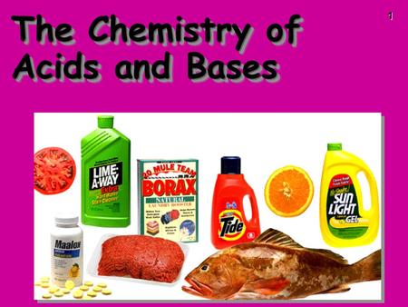 1 The Chemistry of Acids and Bases. 2 Acid and Base Scale Acids pH from 0 to 7 Neutral pH is 7 Base pH from 7 to 14 pH is a measure of hydrogen ion concentration.