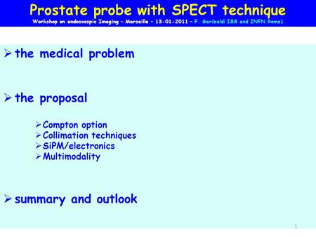 Prostate probe with SPECT technique