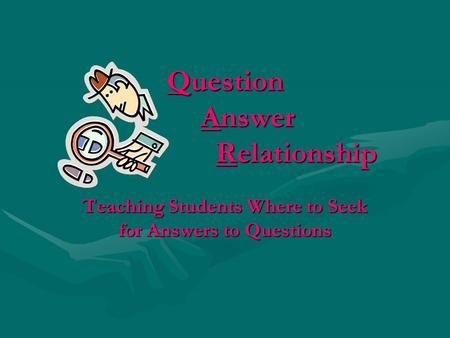 Question Answer Relationship Teaching Students Where to Seek for Answers to Questions.