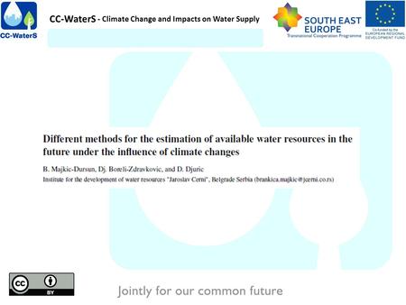 - Climate Change and Impacts on Water Supply CC-WaterS Title.