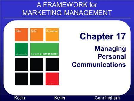 A FRAMEWORK for MARKETING MANAGEMENT