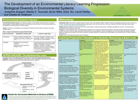 This research is supported in part by three grants from the National Science Foundation: Developing a research-based learning progression for the role.