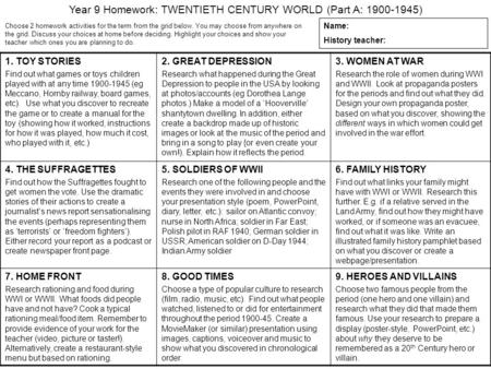 1. TOY STORIES Find out what games or toys children played with at any time 1900-1945 (eg Meccano, Hornby railway, board games, etc). Use what you discover.