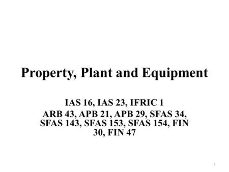 Property, Plant and Equipment