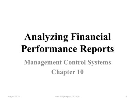 Analyzing Financial Performance Reports