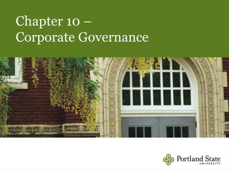 Chapter 10 – Corporate Governance