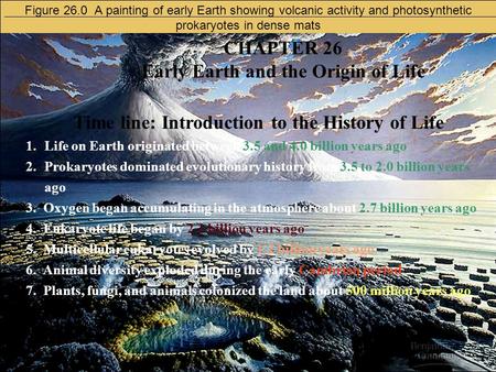 CHAPTER 26 Early Earth and the Origin of Life