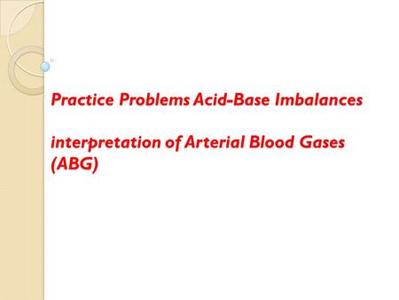 Getting an arterial blood gas sample