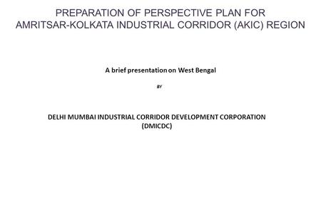 PREPARATION OF PERSPECTIVE PLAN FOR