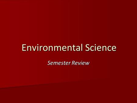 Environmental Science