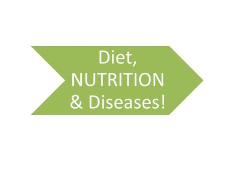 Diet, NUTRITION & Diseases!. Anorexia Anorexia is an eating disorder This happens when you don’t eat food A person suffering from anorexia Surely doesn’t.