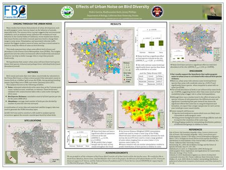 METHODS Bird counts and noise data were taken concurrently by volunteers in the Fresno Bird Count, a citizen science project that uses point counts to.