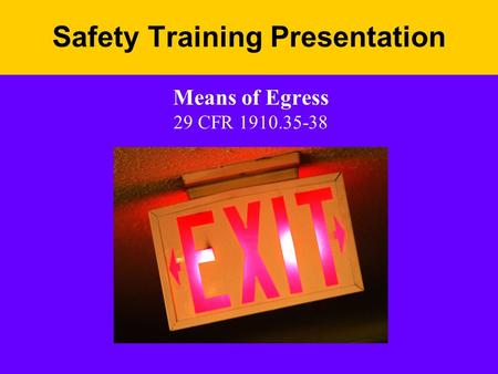 Safety Training Presentation