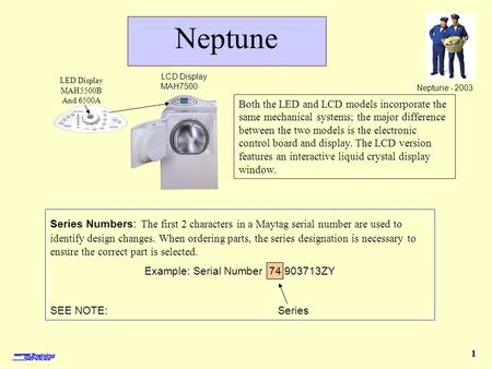 Neptune - 2003 1 LED Display MAH5500B And 6500A LCD Display MAH7500 Both the LED and LCD models incorporate the same mechanical systems; the major difference.