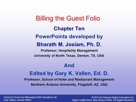 Billing the Guest Folio