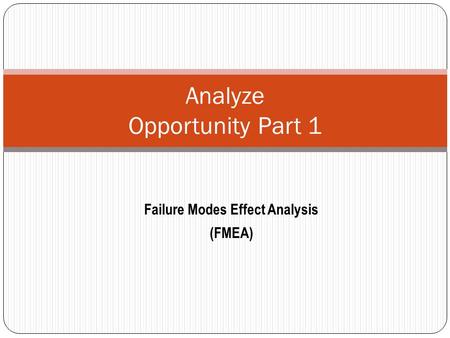 Analyze Opportunity Part 1