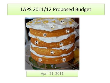 LAPS 2011/12 Proposed Budget April 21, 2011. Long-range Financial Planning Committee Members Original Members  Gene Schmidt  Paula Dean  John Wolfe.