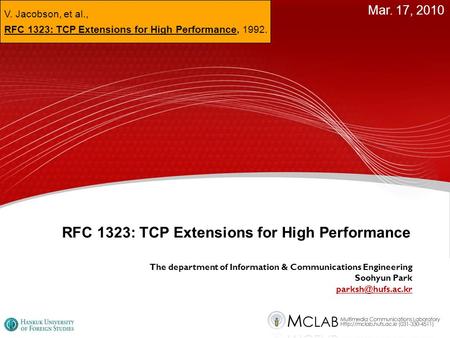 RFC 1323: TCP Extensions for High Performance