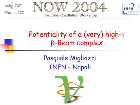 Potentiality of a (very) high-   -Beam complex Pasquale Migliozzi INFN – Napoli.