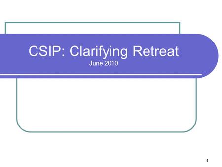 1 CSIP: Clarifying Retreat June 2010. 2 TODAY Observations Hypotheses Connection to Student Performance CSIP ASPIRING Goal Staff Development Objectives.