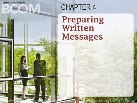 CHAPTER 4 Copyright ©2014 Cengage Learning. All Rights Reserved. May not be scanned, copied or duplicated, or posted to a publicly accessible website,