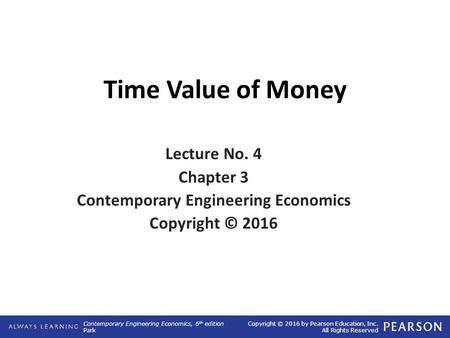 Contemporary Engineering Economics