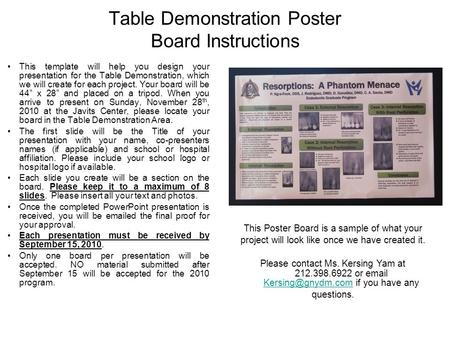 Table Demonstration Poster Board Instructions